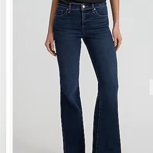 EXPRESS Dark Blue Women's Dark Wash Midrise Straight Boot Cut Jeans, WM’S 8R